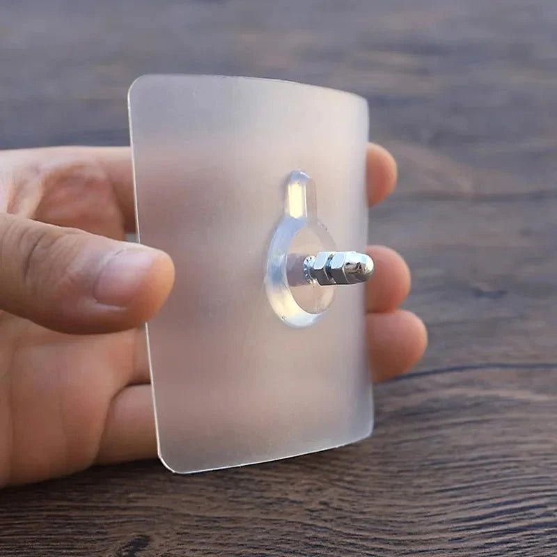 Wall Hooks Transparent Self-Adhesive Residue-Free Set of 10