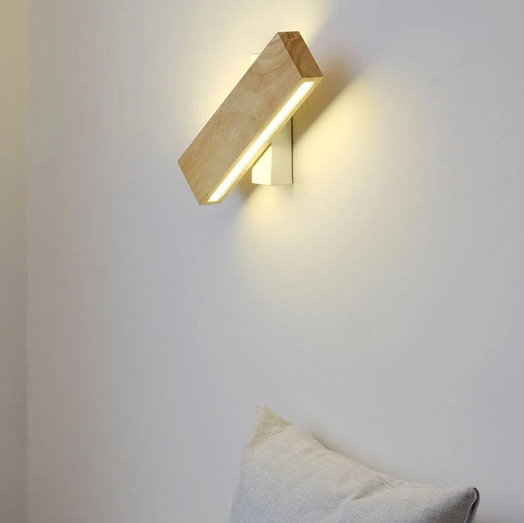Wall Lamp 360° Swivel Integrated Warm LED Aluminum & Wood