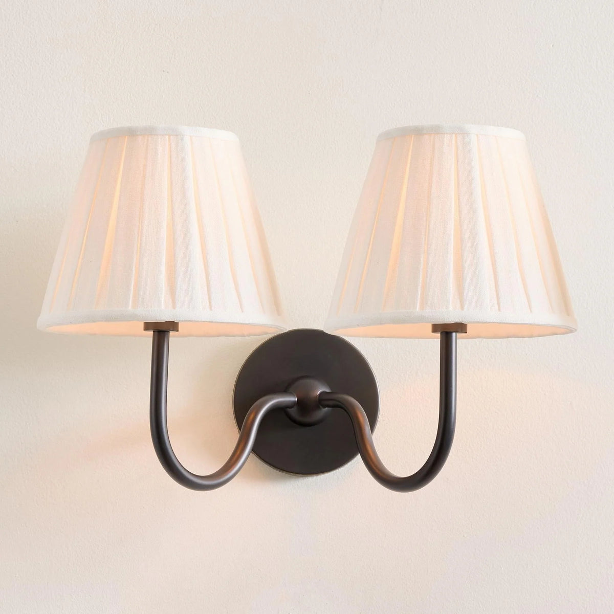 Wall Lamp Dimmable Fabric Shade Hardwired Indoor Fixture