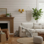 Wall Lamp Dimmable Fabric Shade Hardwired Indoor Fixture