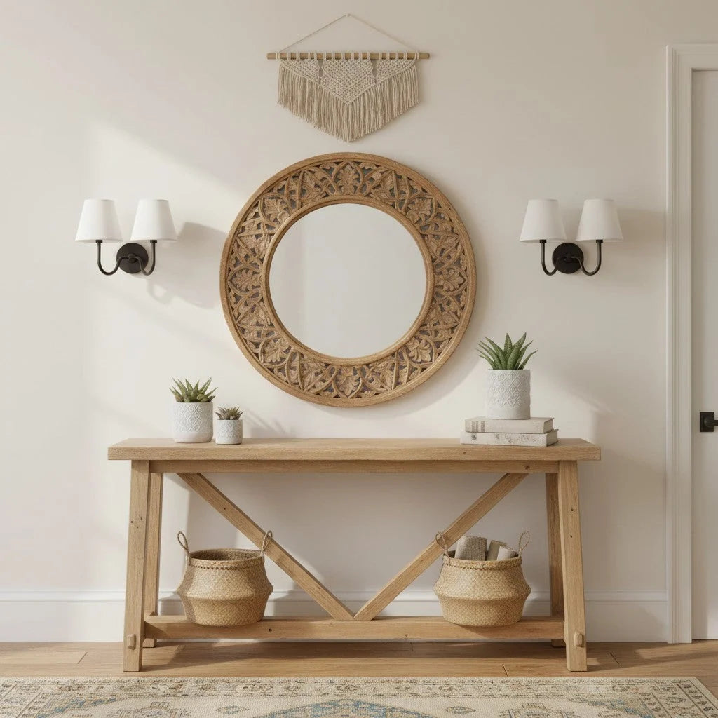 Wall Lamp Dimmable Fabric Shade Hardwired Indoor Fixture