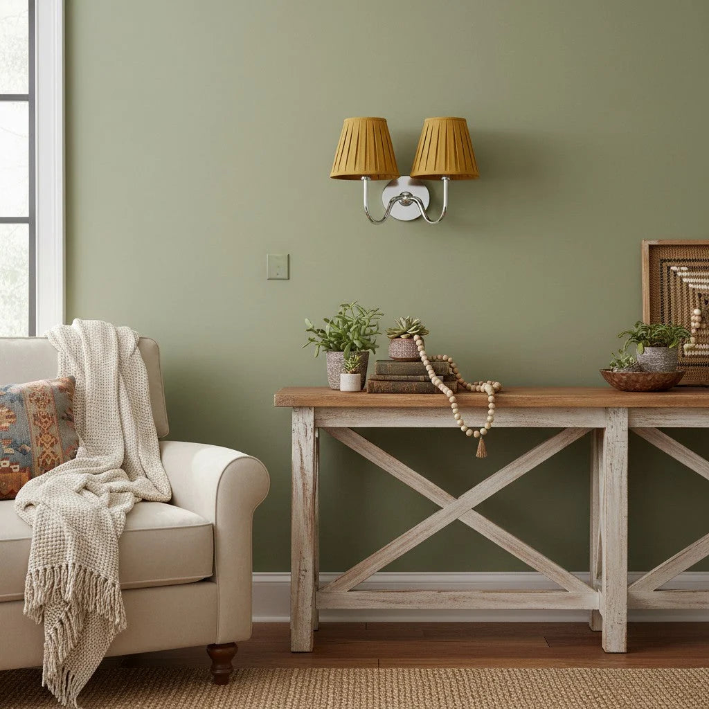Wall Lamp Fabric Shade Dimmable Soft Diffused Light