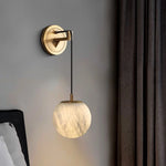 Wall Lamp Spherical Glass Shade Adjustable Height