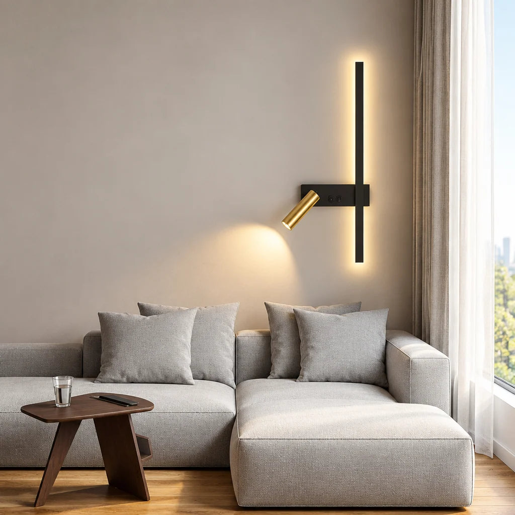 Wall Light Adjustable Swivel Head Integrated LED Three Light Colors