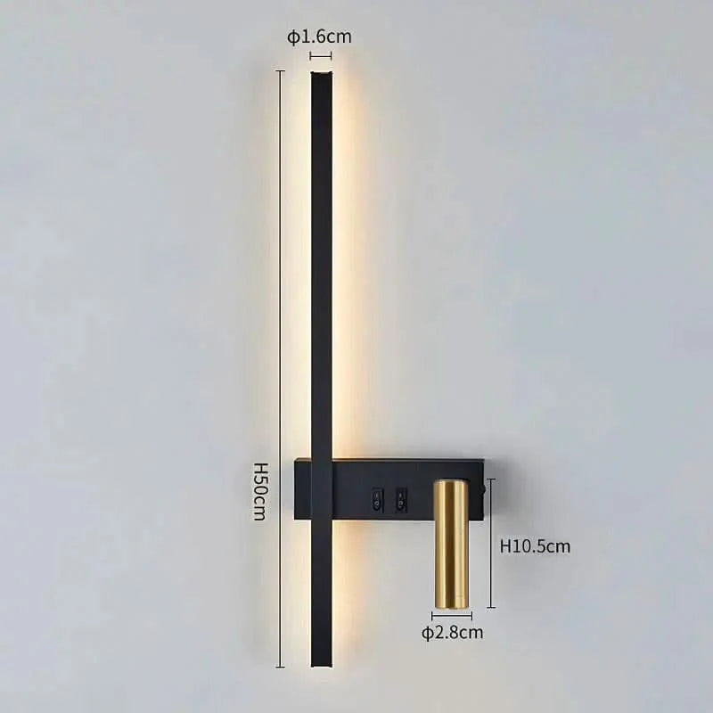 Wall Light Adjustable Swivel Head Integrated LED Three Light Colors