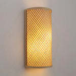 Wall Light Flush Mount Bamboo & Rattan Shade