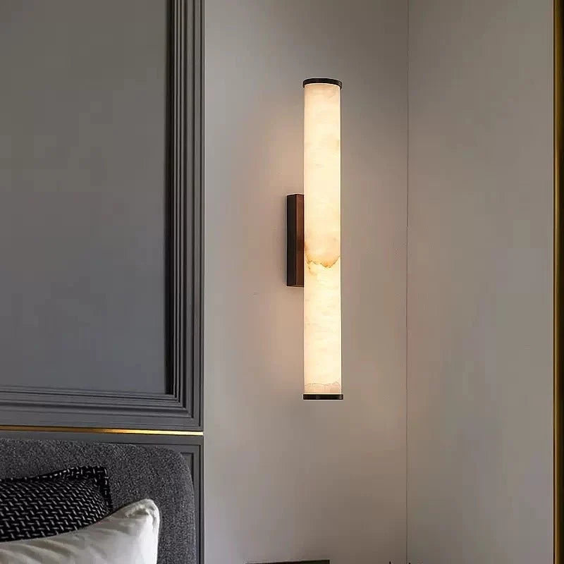 Wall Light Marble-Style Copper Accents Warm White LED