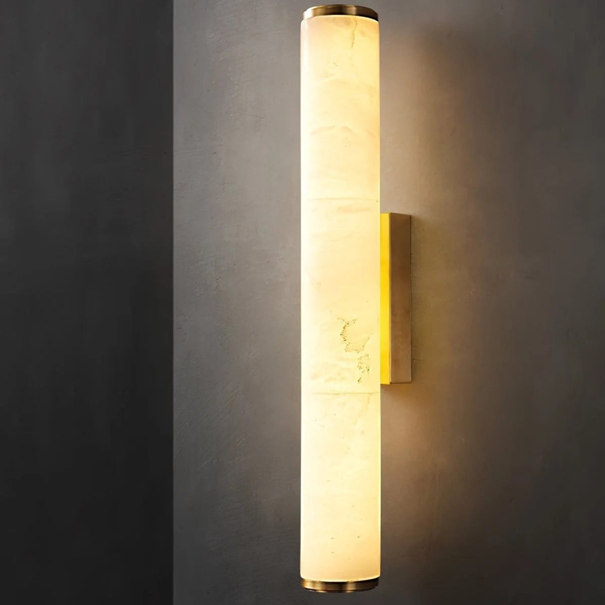 Wall Light Marble-Style Copper Accents Warm White LED
