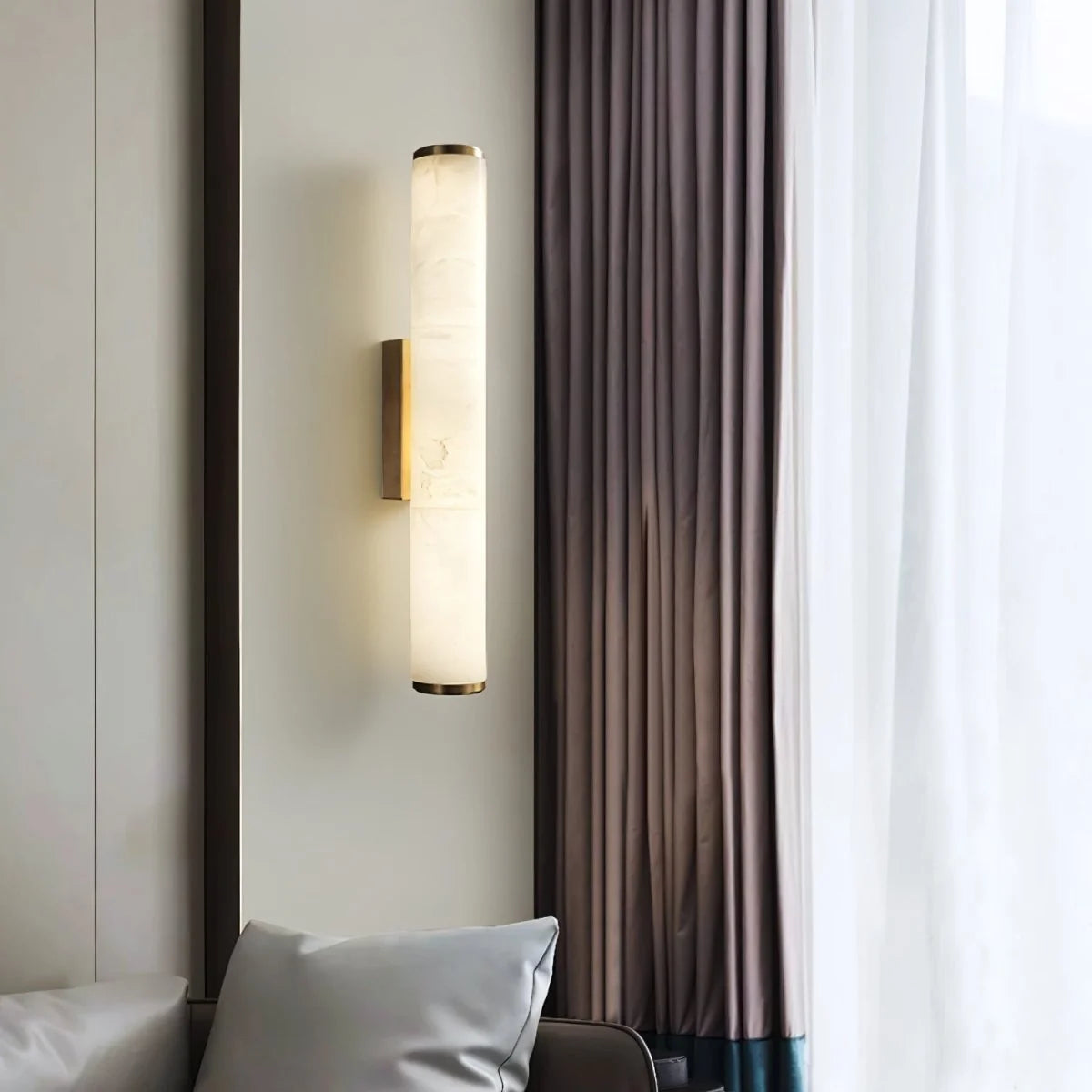 Wall Light Marble-Style Copper Accents Warm White LED