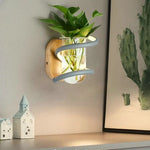 Wall Light Solid Wood Base Built-In Vase Holder