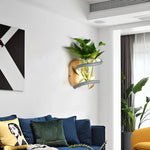 Wall Light Solid Wood Base Built-In Vase Holder
