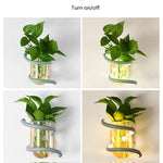 Wall Light Solid Wood Base Built-In Vase Holder