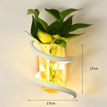Wall Light Solid Wood Base Built-In Vase Holder