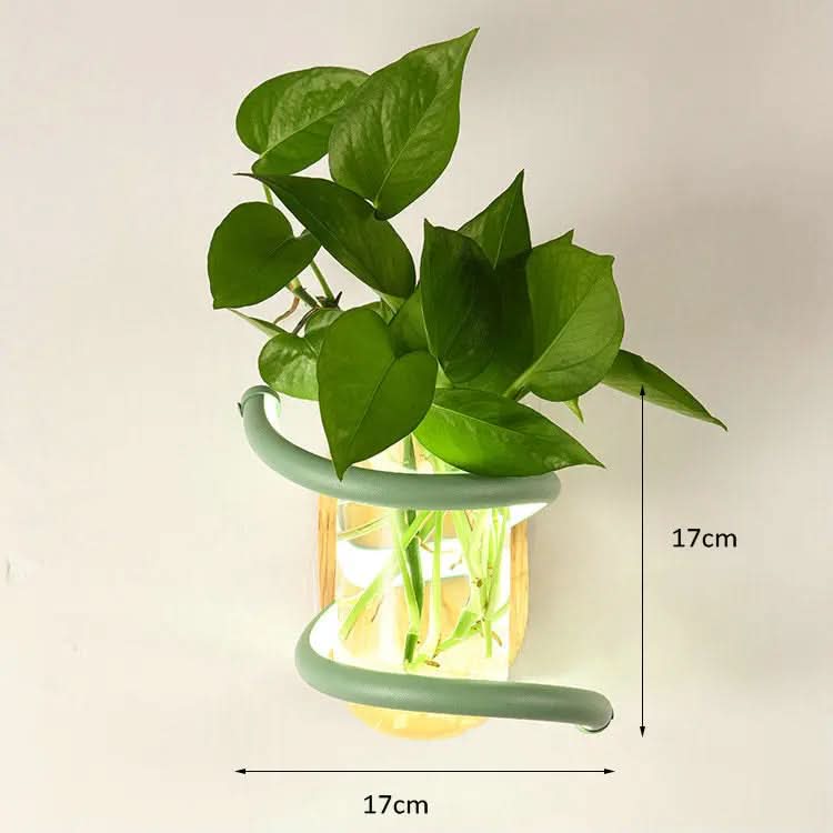 Wall Light Solid Wood Base Built-In Vase Holder