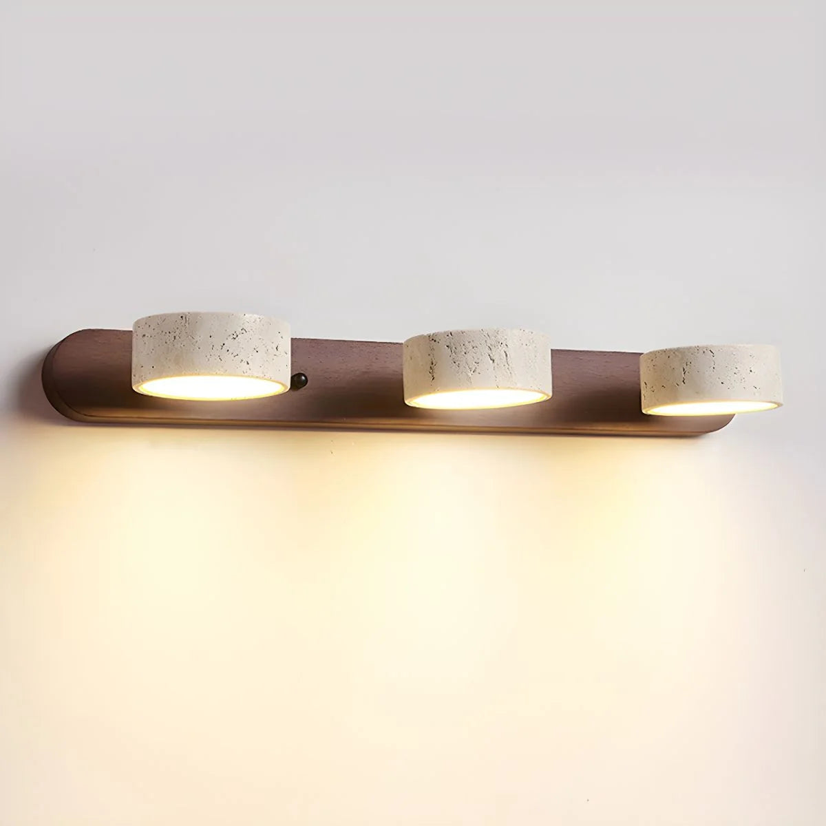 Wall Light Travertine & Wood Integrated LED Lighting