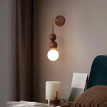Wall Light Walnut Frame Integrated LED Gradient Glass