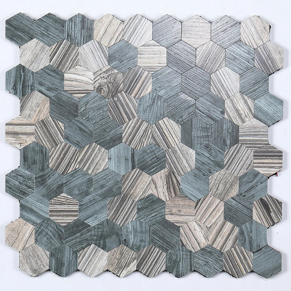 Wall Mosaic Tile Peel-And-Stick Metal Hexagon Sheet