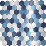 Wall Mosaic Tile Peel-And-Stick Metal Hexagon Sheet