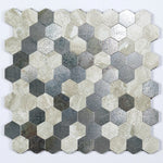 Wall Mosaic Tile Peel-And-Stick Metal Hexagon Sheet