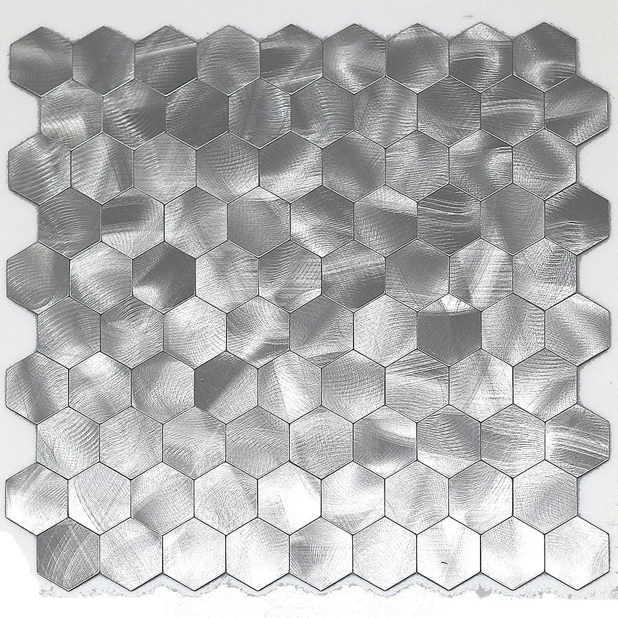 Wall Mosaic Tile Peel-And-Stick Metal Hexagon Sheet