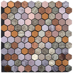 Wall Mosaic Tile Peel-And-Stick Metal Hexagon Sheet