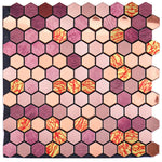 Wall Mosaic Tile Peel-And-Stick Metal Hexagon Sheet
