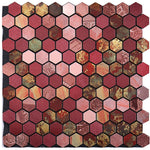 Wall Mosaic Tile Peel-And-Stick Metal Hexagon Sheet