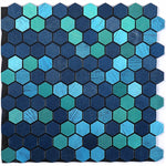Wall Mosaic Tile Peel-And-Stick Metal Hexagon Sheet