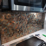 Wall Mosaic Tile Peel-And-Stick Metal Hexagon Sheet