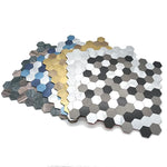 Wall Mosaic Tile Peel-And-Stick Metal Hexagon Sheet