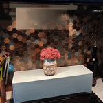 Wall Mosaic Tile Peel-And-Stick Metal Hexagon Sheet