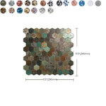 Wall Mosaic Tile Peel-And-Stick Metal Hexagon Sheet