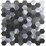 Wall Mosaic Tile Peel-And-Stick Metal Hexagon Sheet