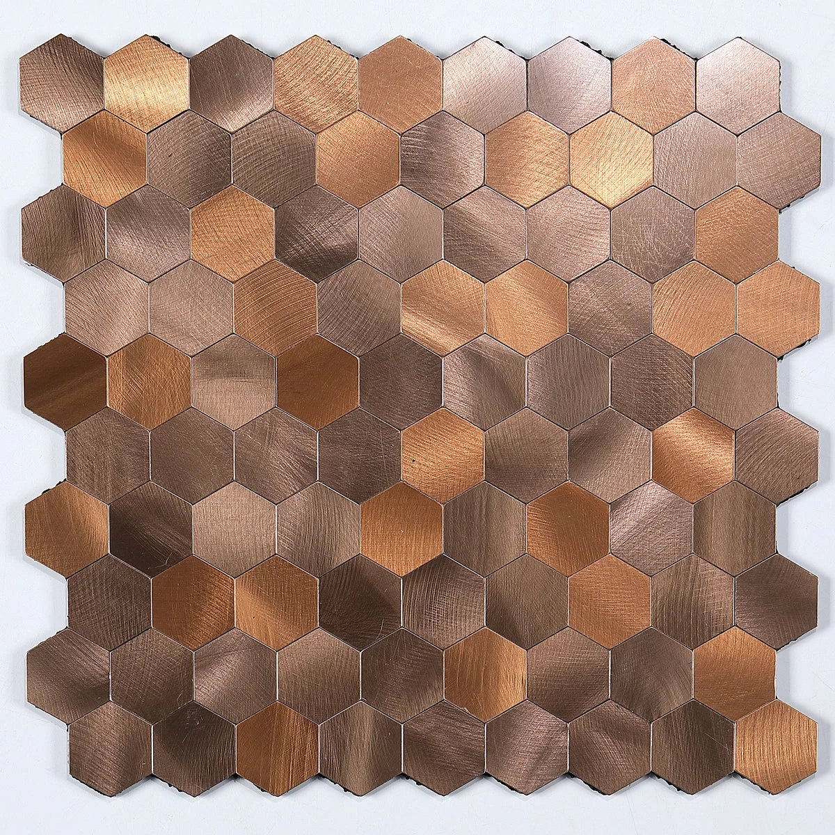 Wall Mosaic Tile Peel-And-Stick Metal Hexagon Sheet