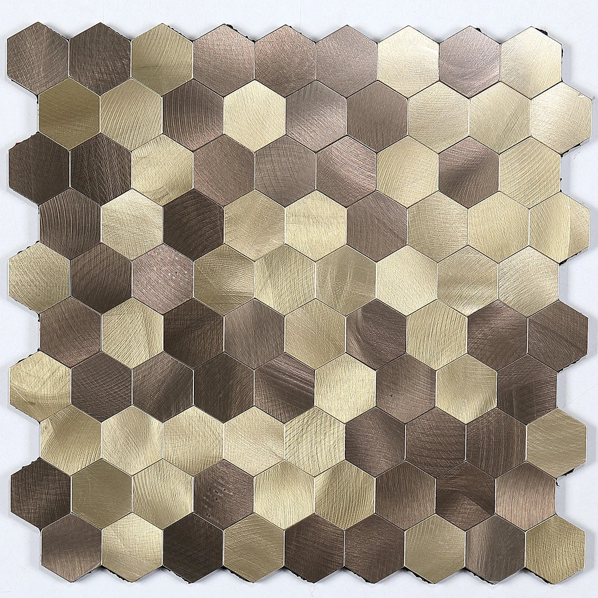 Wall Mosaic Tile Peel-And-Stick Metal Hexagon Sheet