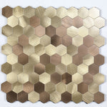 Wall Mosaic Tile Peel-And-Stick Metal Hexagon Sheet