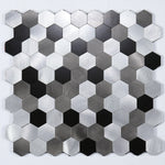 Wall Mosaic Tile Peel-And-Stick Metal Hexagon Sheet