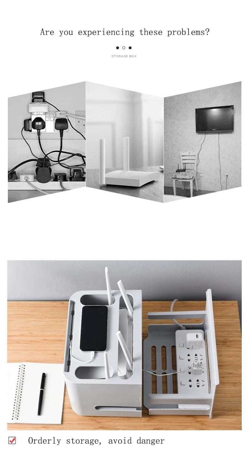 Wall-Mounted Cable Organizer Ventilated Waterproof