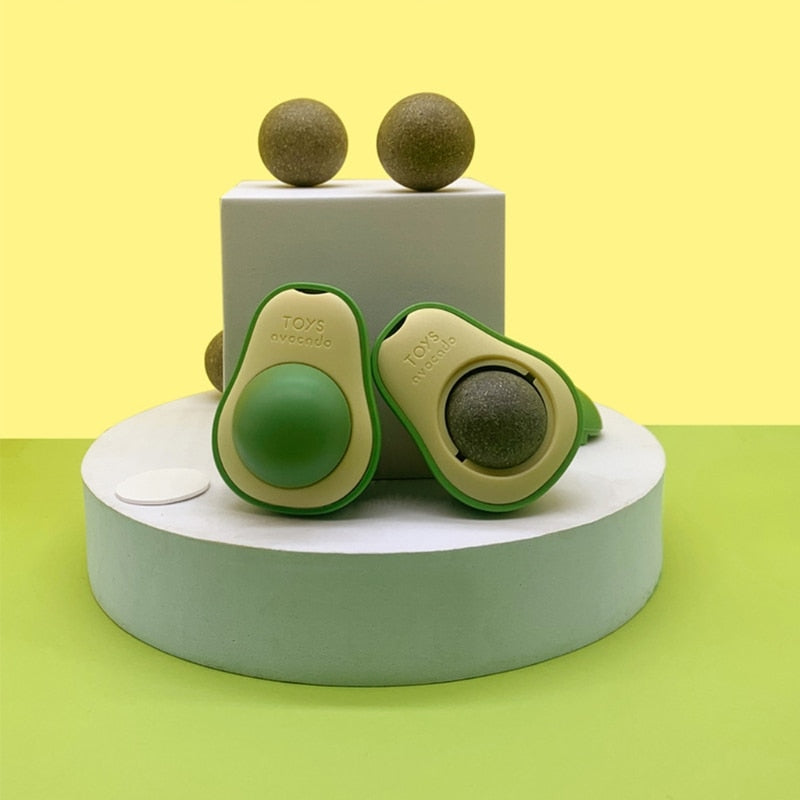 Wall-Mounted Cat Toy Avocado-Shaped Catnip & Silvervine