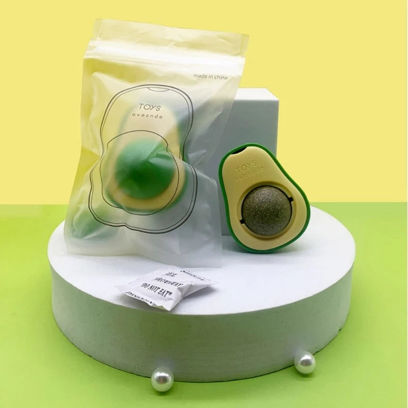 Wall-Mounted Cat Toy Avocado-Shaped Catnip & Silvervine