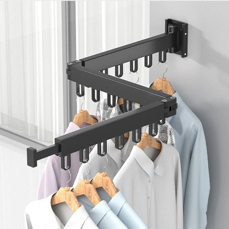Wall-Mounted Clothes Dryer Retractable Fold-Flat Space-Saving Design