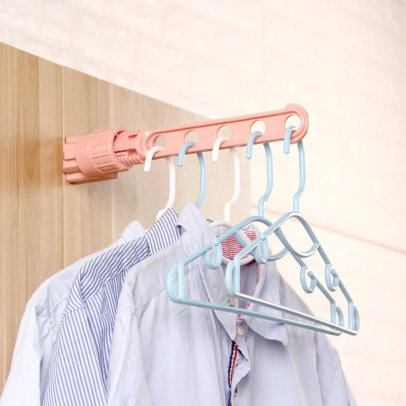 Wall-Mounted Clothes Hanger Stainless Steel Folding 180° Space-Saving Design