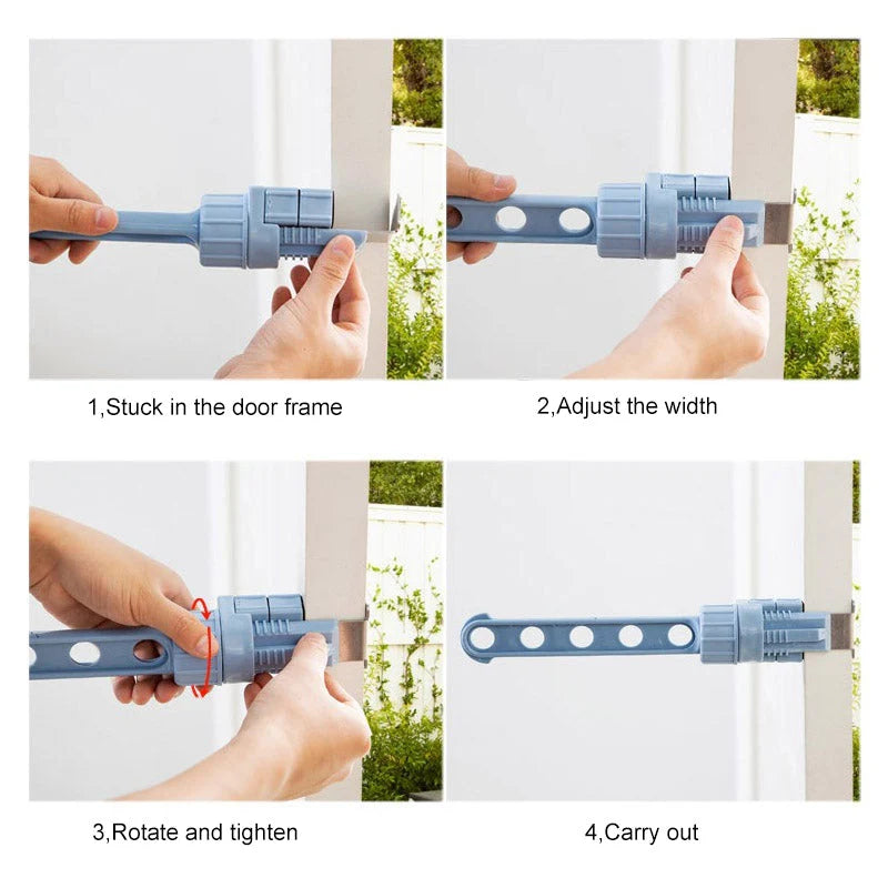 Wall-Mounted Clothes Hanger Stainless Steel Folding 180° Space-Saving Design