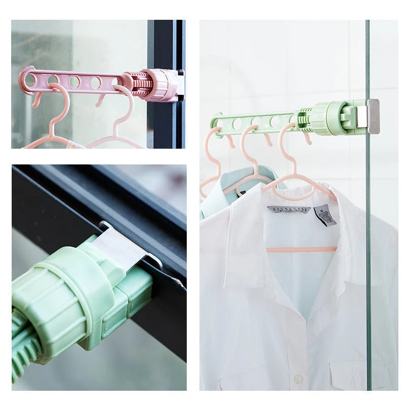 Wall-Mounted Clothes Hanger Stainless Steel Folding 180° Space-Saving Design