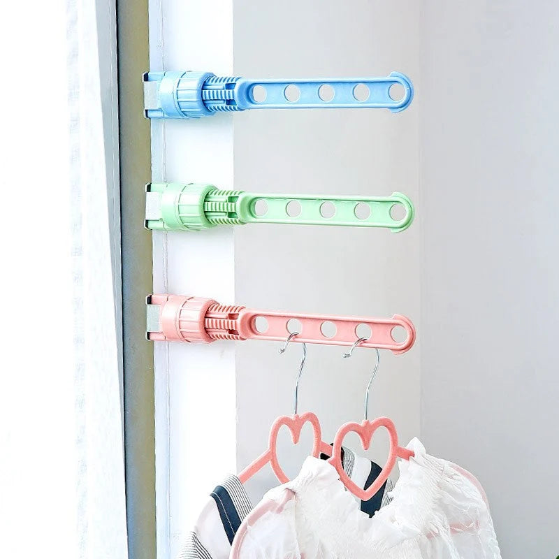 Wall-Mounted Clothes Hanger Stainless Steel Folding 180° Space-Saving Design