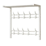 Wall-Mounted Coat Rack Shelf Adjustable Hooks & Clothes Rail