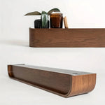 Wall-Mounted Coat Rack Solid Wood Shelf Concealed Hooks Supports 77 Lbs