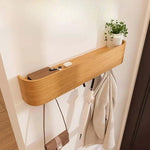 Wall-Mounted Coat Rack Solid Wood Shelf Concealed Hooks Supports 77 Lbs