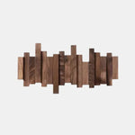 Wall-Mounted Coat Rack Wooden Foldable Hooks Space-Saving Storage