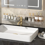 Wall-Mounted Corner Shelf 180° Adjustable Drill-Free Draining Bottom